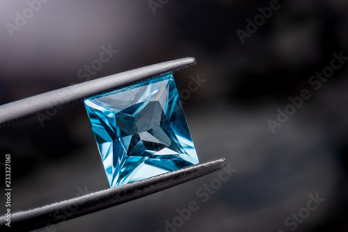 Blue topaz gemstone jewelry. photo