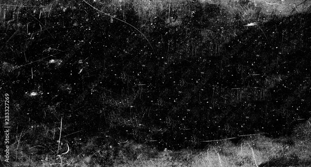 Dark scratched grunge background, old film effect