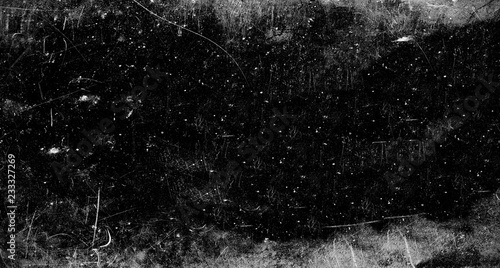 Dark scratched grunge background, old film effect photo