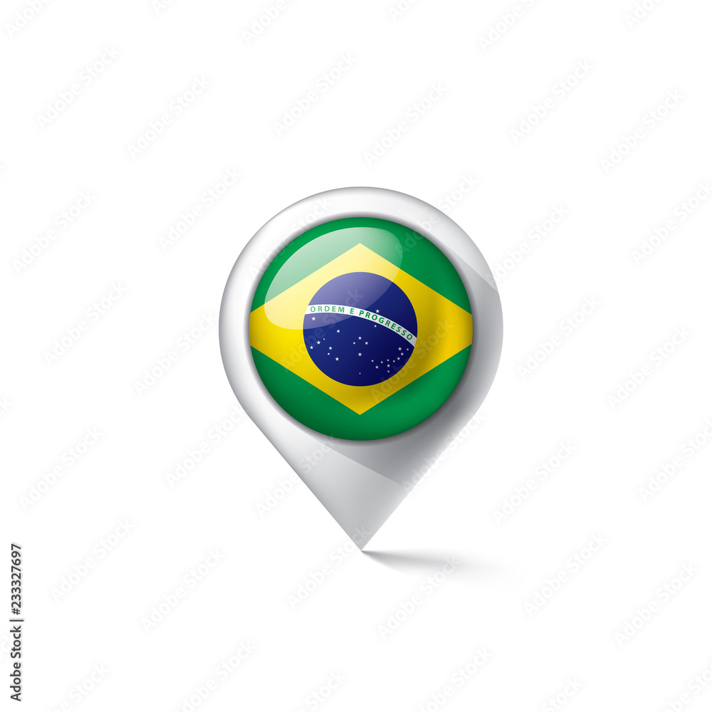 Brazil flag, vector illustration on a white background Brazil flag, vector illustration on a white background