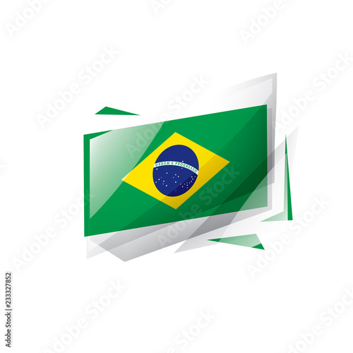 Brazil flag  vector illustration on a white background