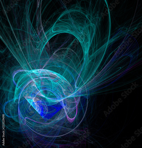 Fractal abstraction. A glowing spiral figure, a symbol of energy, tension, power