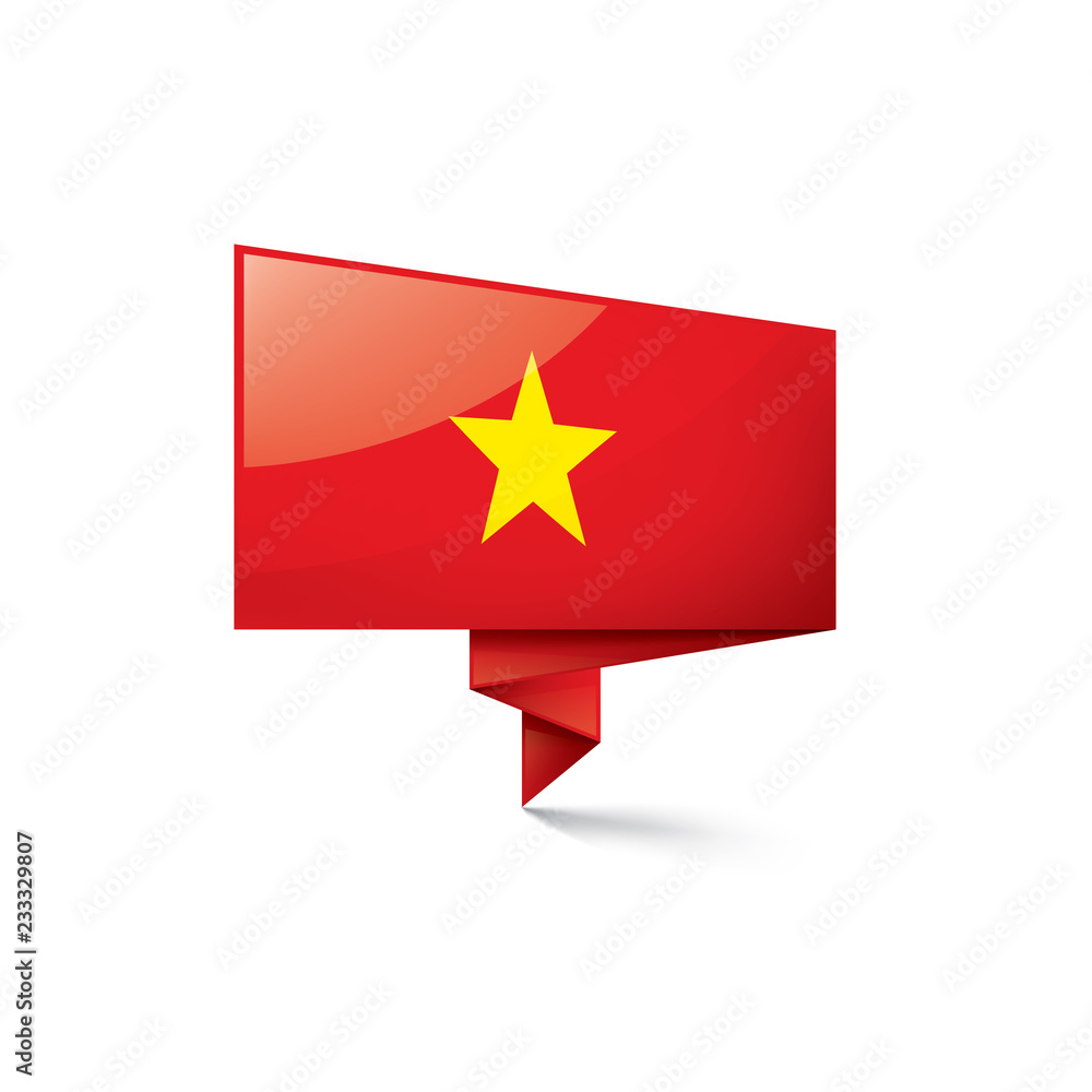 Vietnam flag, vector illustration on a white background Vietnam flag, vector illustration on a white background
