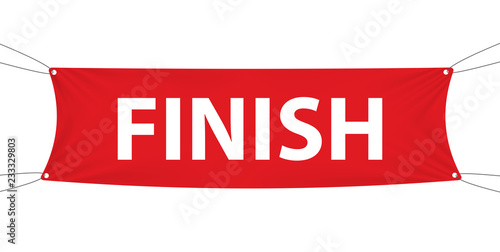 Finish red textile banner template.Vector Illustration