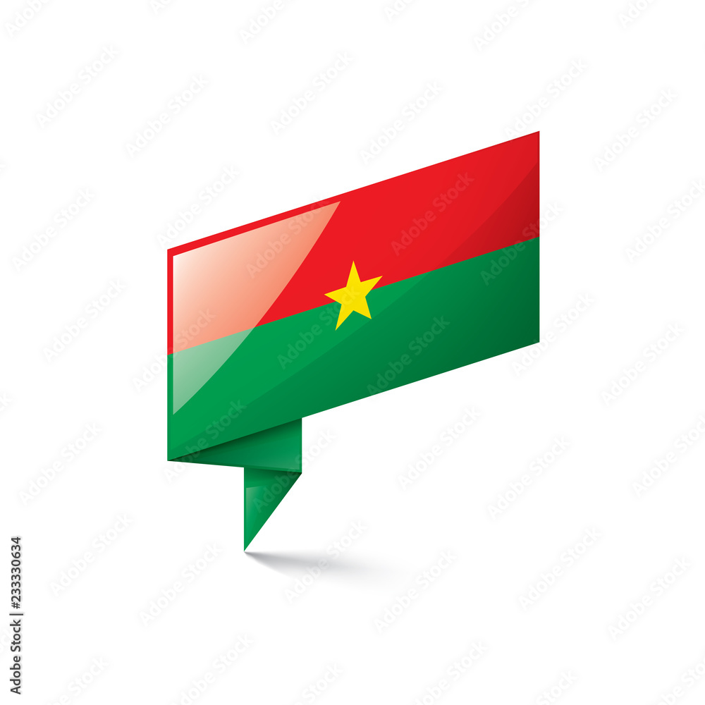 Burkina Faso flag, vector illustration on a white background Burkina Faso flag, vector illustration on a white background