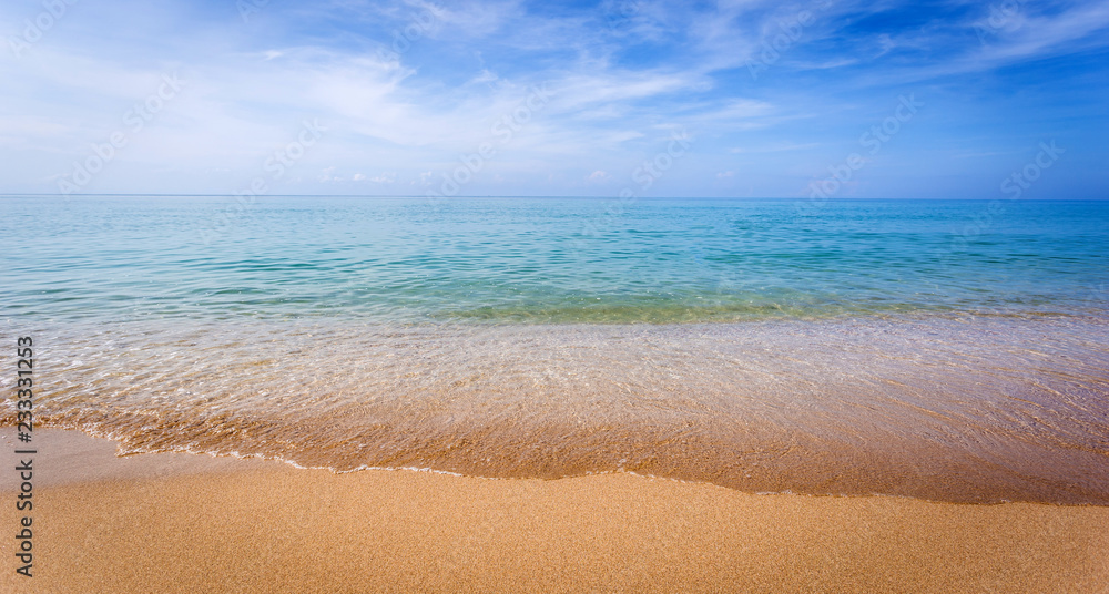 Beautiful ocean landscape at sunset time.Welcome High Season