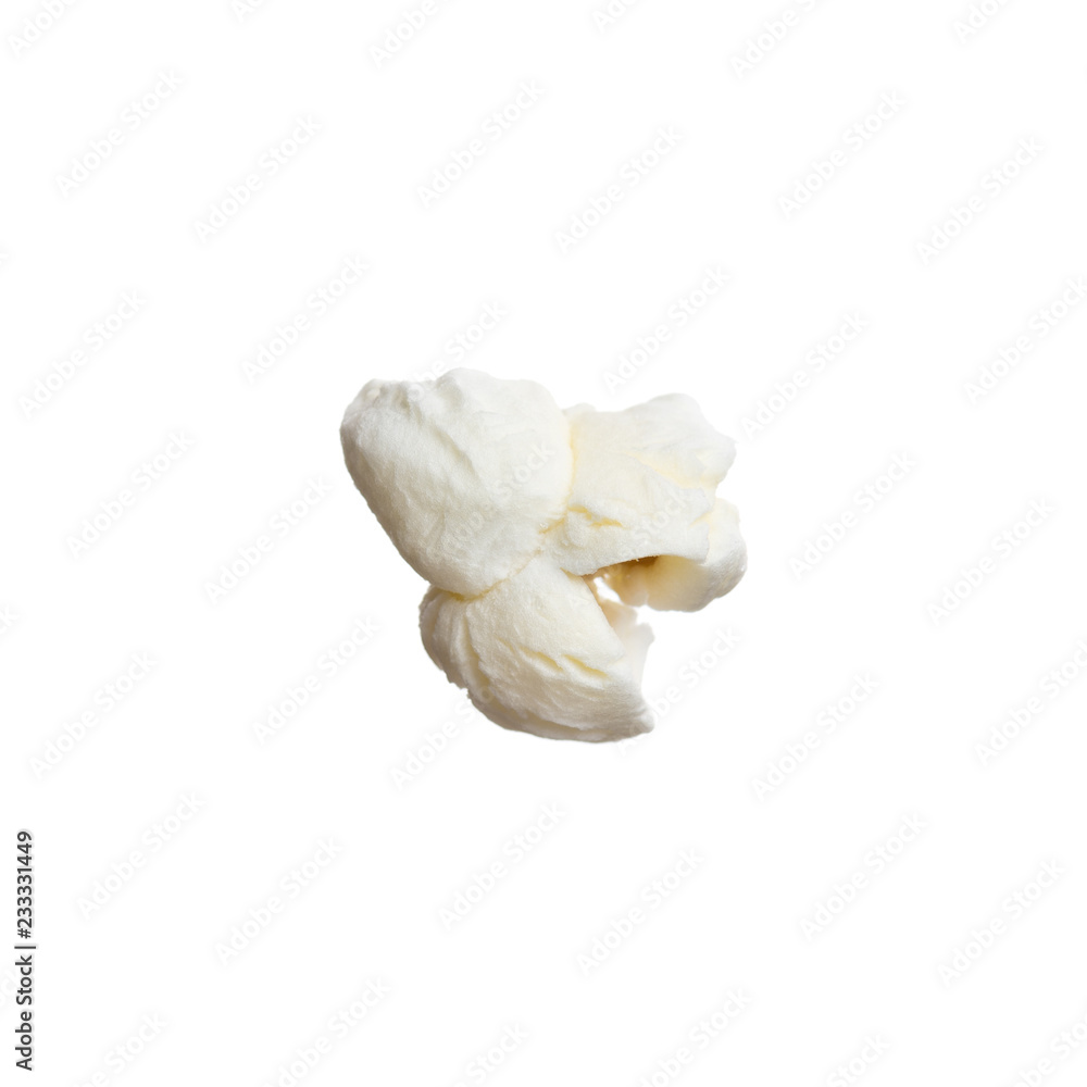 Close-up of studio classic shot salted popcorn isolated on white background. Tasty pop corn for cinema or snack. Close-up of studio classic shot salted popcorn isolated on white background. Tasty pop corn for cinema or snack.