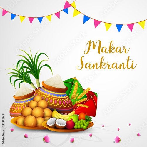 Happy Makar Sankranti greeting card