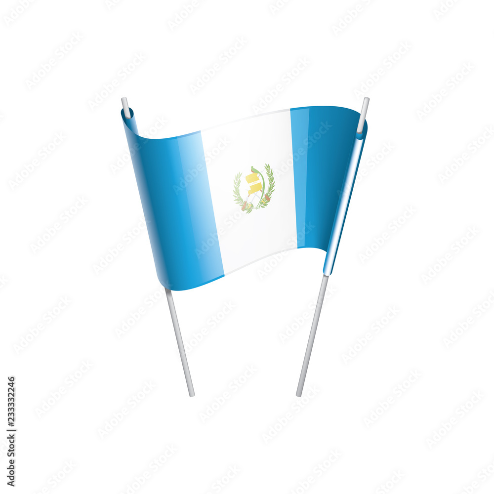Guatemala flag, vector illustration on a white background Guatemala flag, vector illustration on a white background