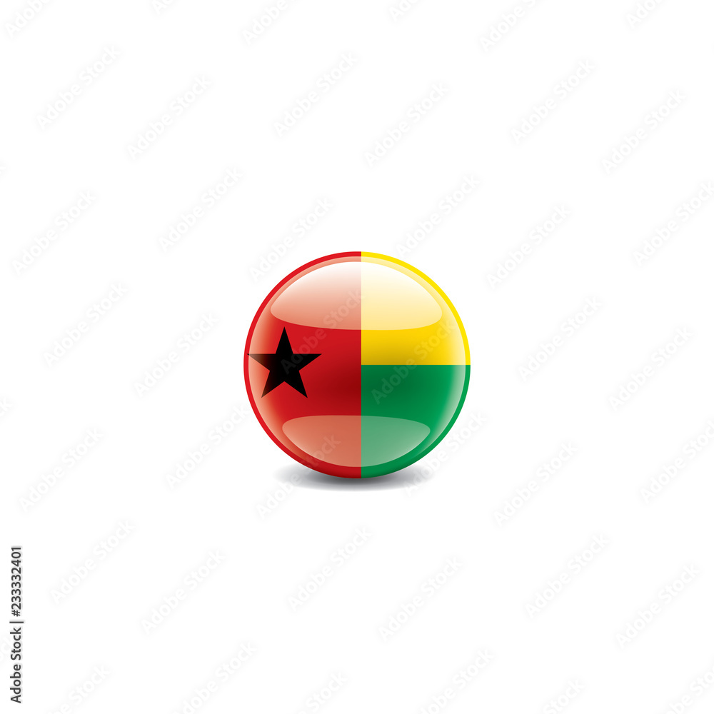 Guinea Bissau flag, vector illustration on a white background Guinea Bissau flag, vector illustration on a white background
