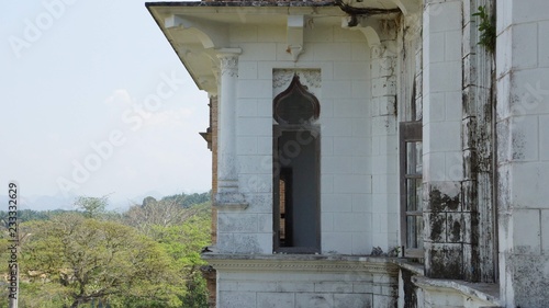 Windows of abandoned castle in Perak, Malaysia