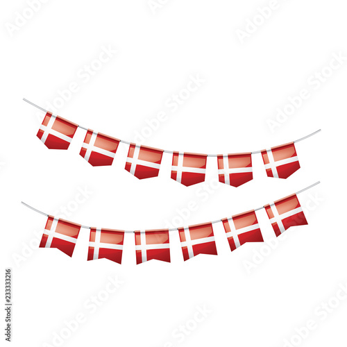 Denmark flag, vector illustration on a white background