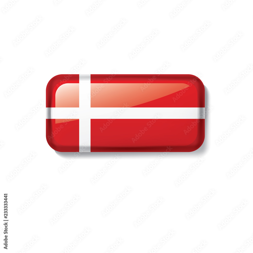 Denmark flag, vector illustration on a white background Denmark flag, vector illustration on a white background