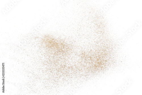 Desert sand pile, dune isolated on white background and texture, with clipping path, top view