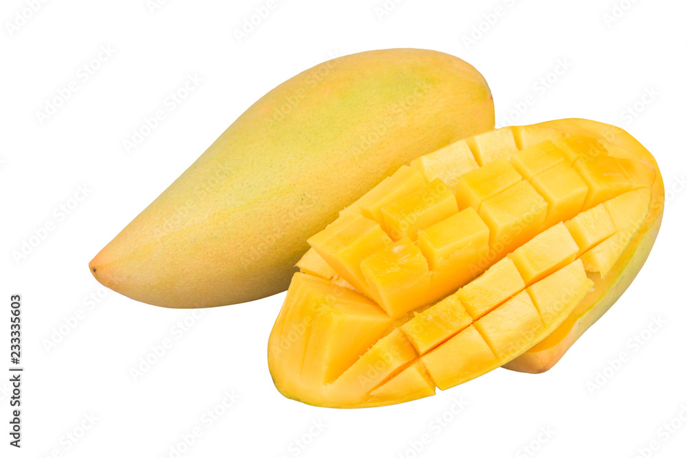 Delicious ripe mango fruit , mango on white background. Delicious ripe mango fruit , mango on white background.