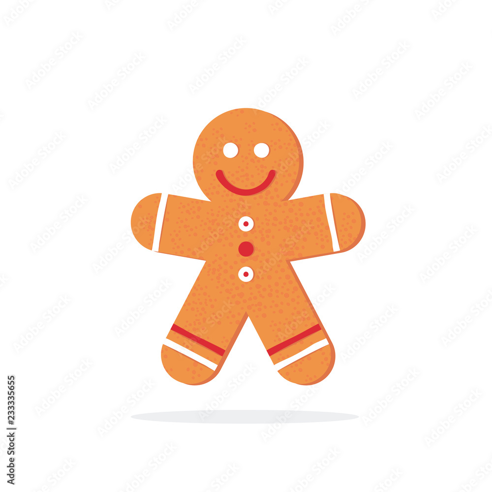 Christmas gingerbread man in flat style, vector Christmas gingerbread man in flat style, vector