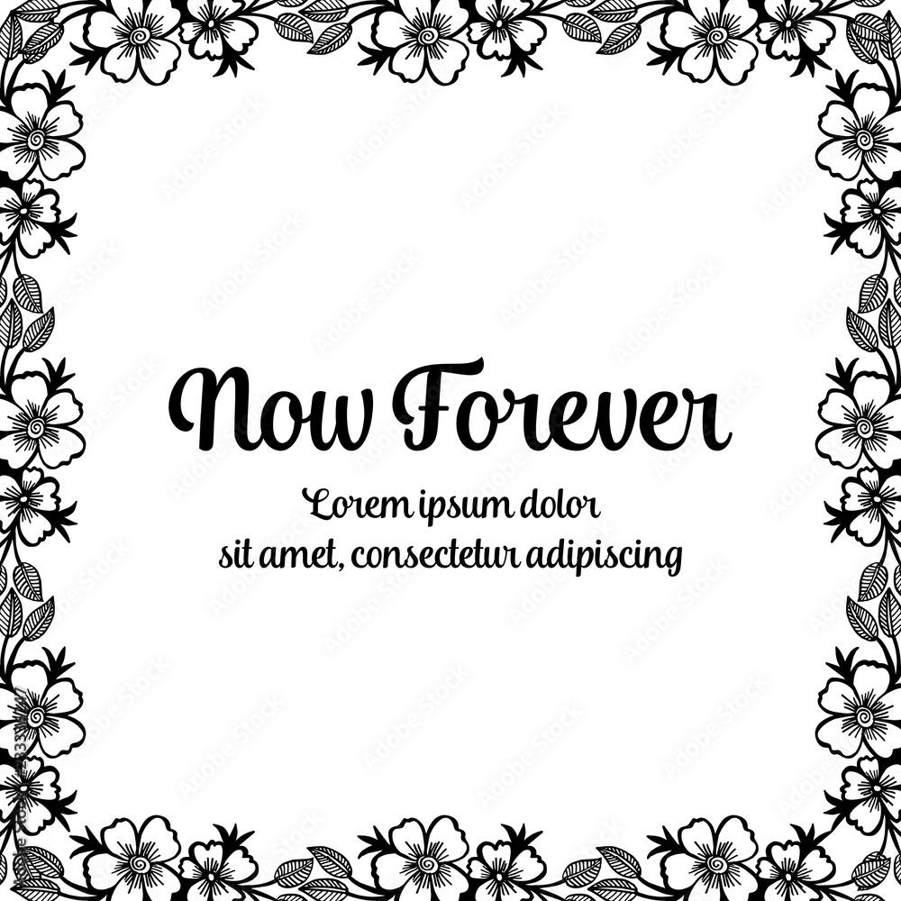 Greeting card with floral hand draw vector art Greeting card with floral hand draw vector art