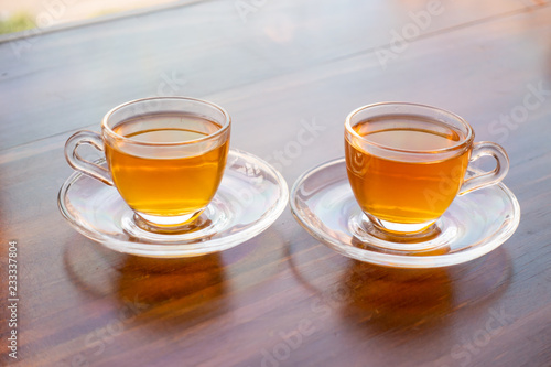 A cup of scented tea on the table