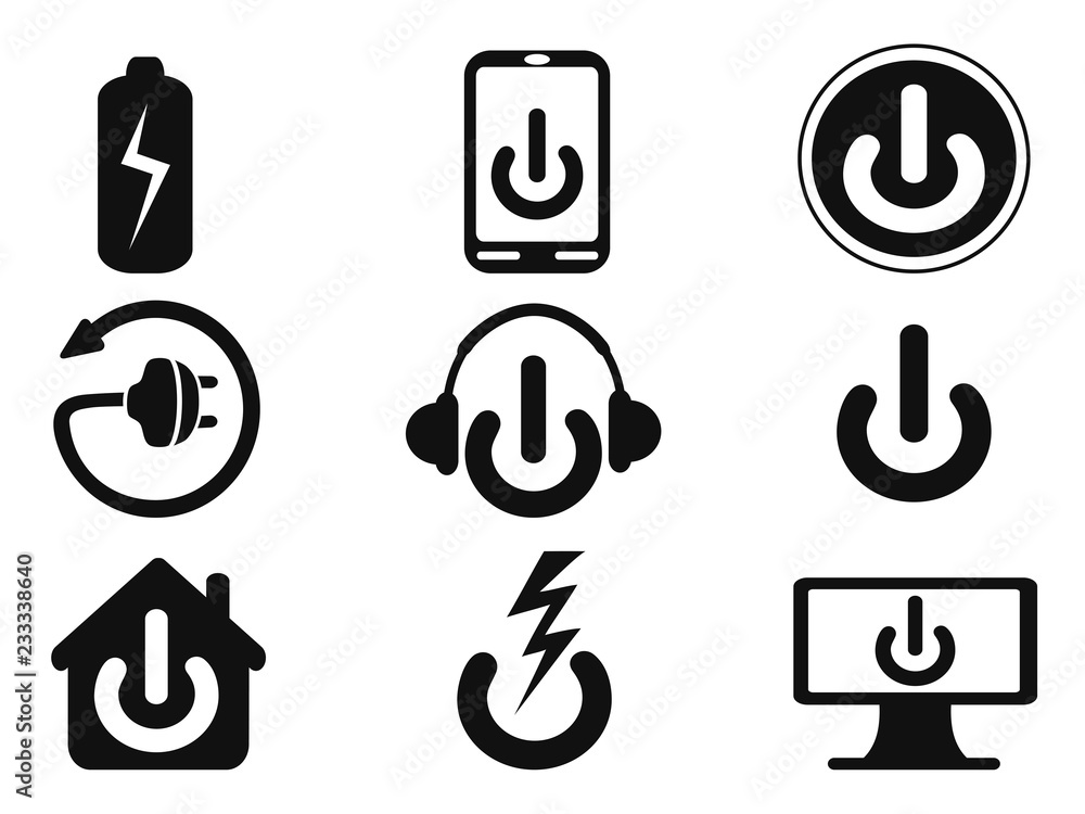 power icons set power icons set