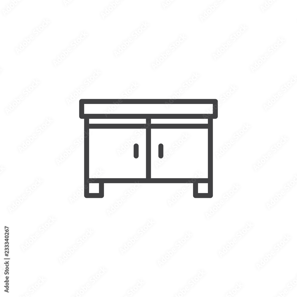 Drawer outline icon. linear style sign for mobile concept and web design. Commode simple line vector icon. Symbol, logo illustration. Pixel perfect vector graphics Drawer outline icon. linear style sign for mobile concept and web design. Commode simple line vector icon. Symbol, logo illustration. Pixel perfect vector graphics