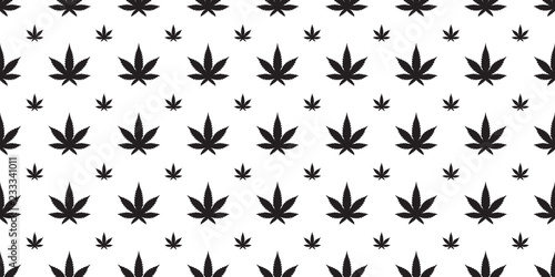 Marijuana seamless pattern Weed vector cannabis leaf tile background repeat wallpaper scarf isolated