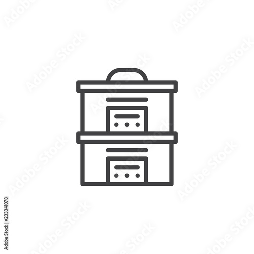 Kitchen steam cooker outline icon. linear style sign for mobile concept and web design. Electric cooker simple line vector icon. Symbol, logo illustration. Pixel perfect vector graphics