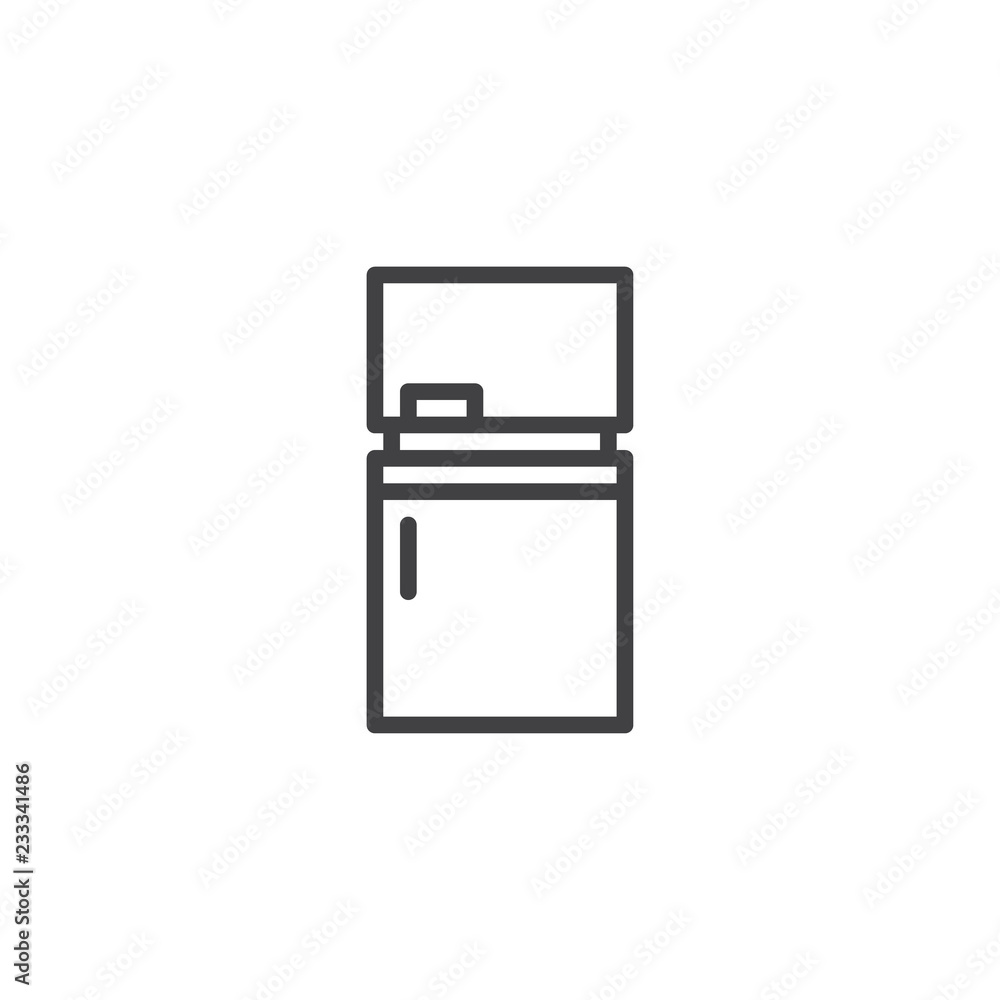 Kitchen Fridge outline icon. linear style sign for mobile concept and web design. Refrigerator simple line vector icon. Symbol, logo illustration. Pixel perfect vector graphics Kitchen Fridge outline icon. linear style sign for mobile concept and web design. Refrigerator simple line vector icon. Symbol, logo illustration. Pixel perfect vector graphics