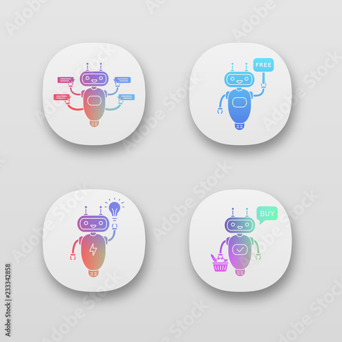 Chatbots app icons set