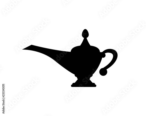 magic lamp genie icon logo template
