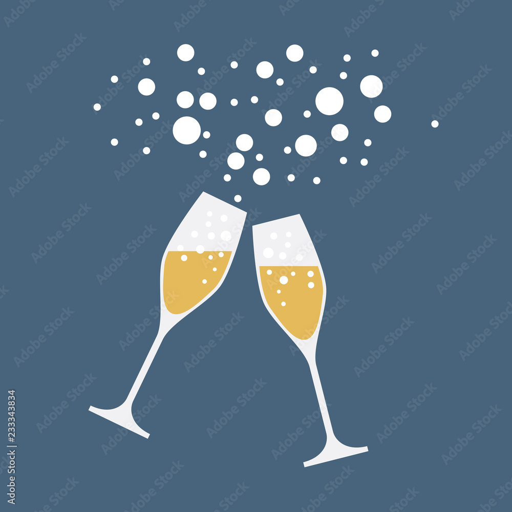 © puckillustrations - drink a toast to the party, New Year's Eve dinner, vector background © puckillustrations - drink a toast to the party, New Year's Eve dinner, vector background