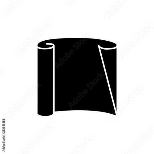 Black & white vector illustration of transparent tracing paper. Flat icon of material for architect, drafter, engineer. Technical & mechanical drawing tool. Isolated object