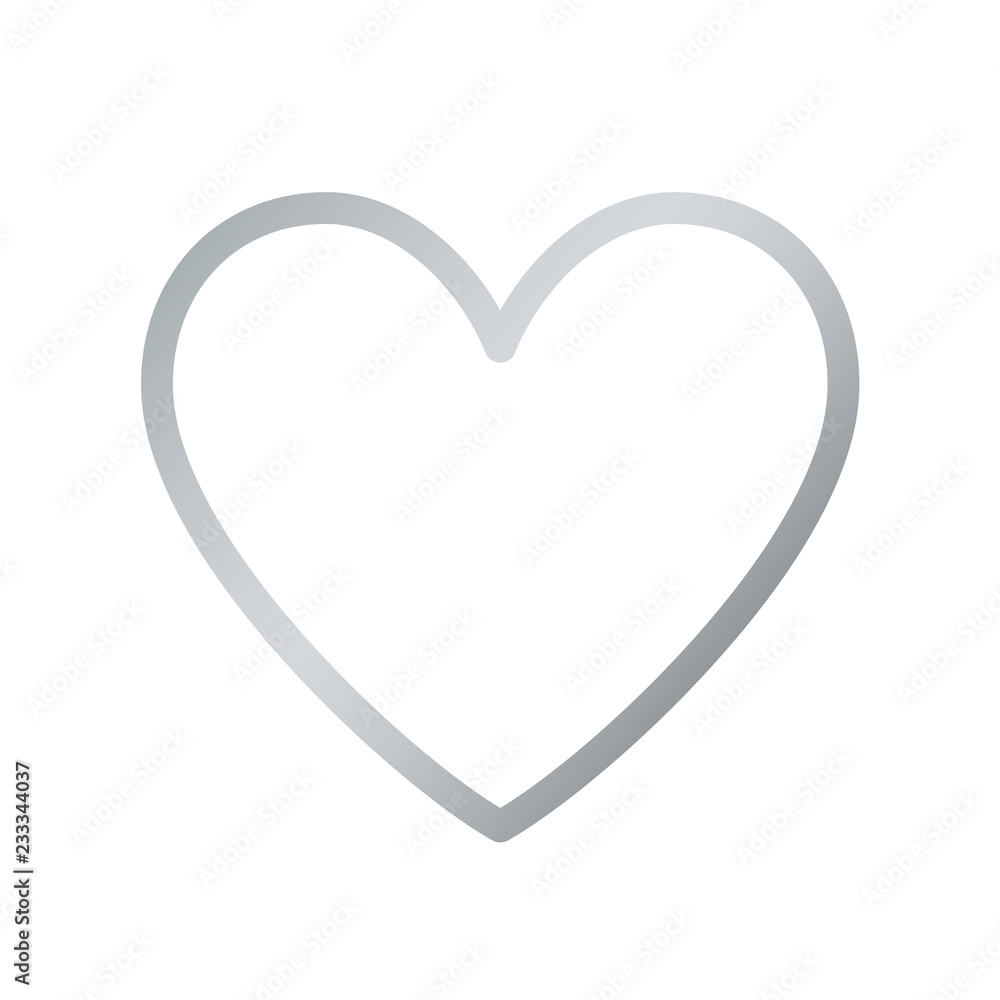 Silver Heart Icon. Vector Line.