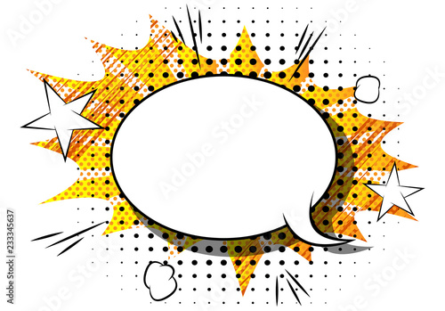 Vector comic book explosion. Comic style cartoon speech bubble for text isolated on white background.