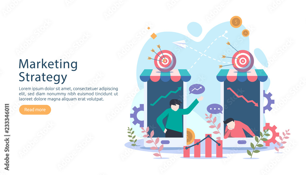 digital marketing strategy concept with tiny people character. online ecommerce business in modern flat design template for web landing page, banner, presentation, social media. Vector illustration. digital marketing strategy concept with tiny people character. online ecommerce business in modern flat design template for web landing page, banner, presentation, social media. Vector illustration.