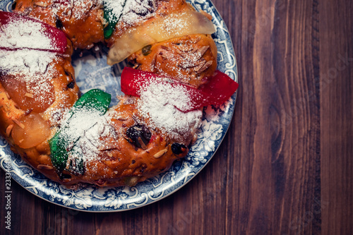 Obraz na płótnie typical portuguese Christmas cake Bolo rei