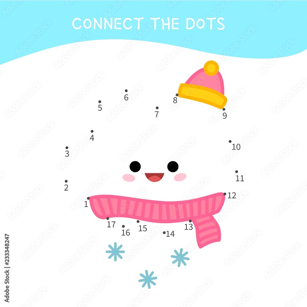 Naklejka premium Educational game for kids. Dot to dot game for children. Cartoon cute cloud.