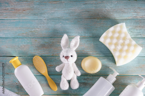 Bunny toy with cosmetics an...