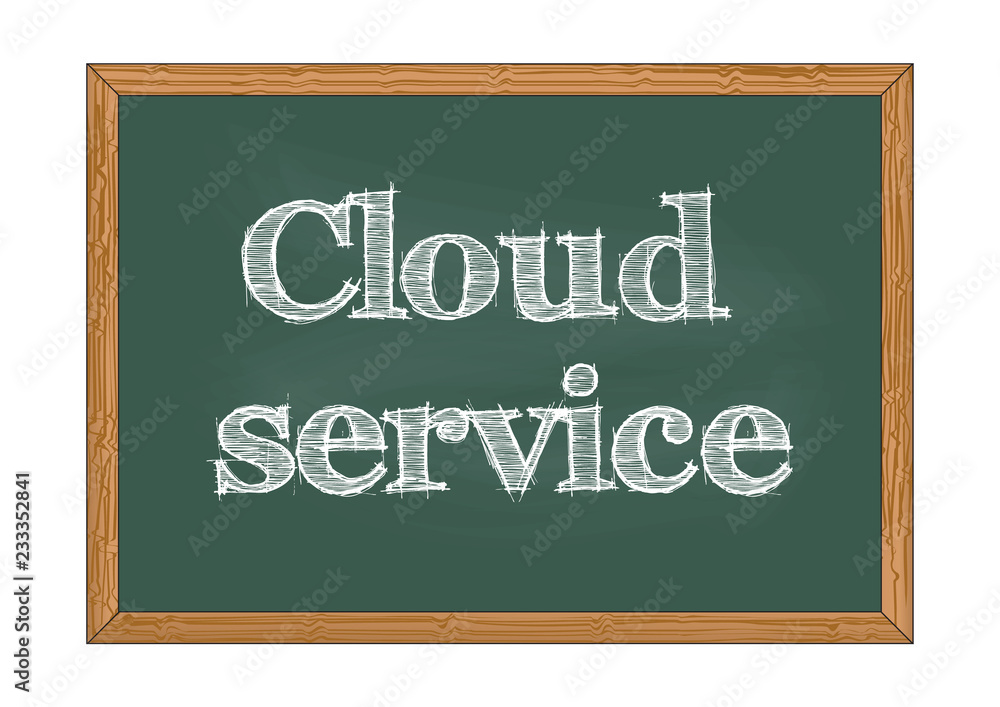 Obraz premium Cloud service chalkboard notice Vector illustration for design