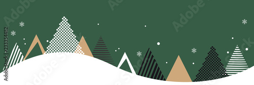 Christmas banner. Abstract vector illustration. Winter landscape background