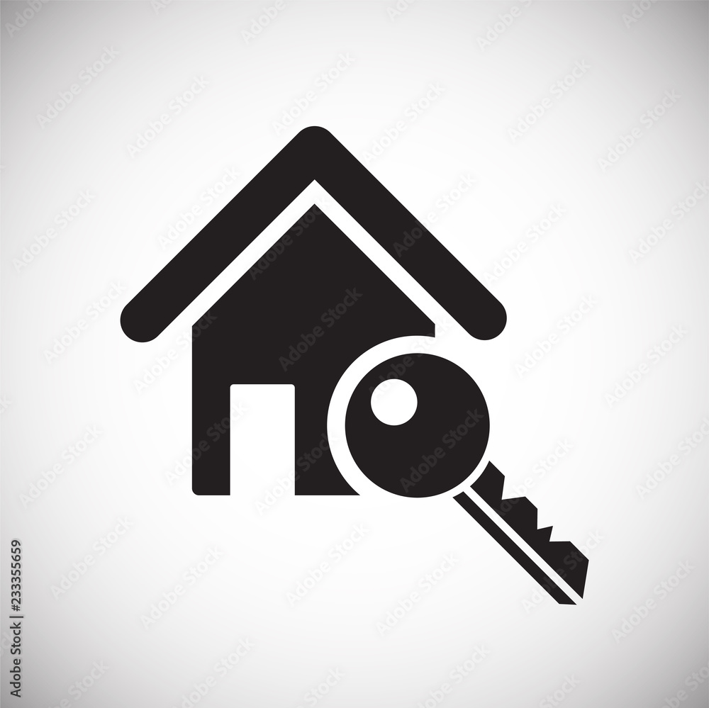 Locked house on white background icon Locked house on white background icon