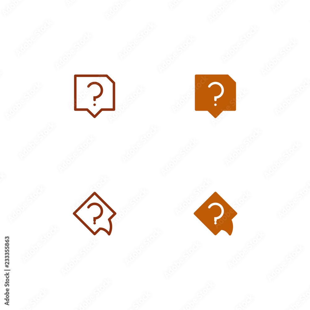 Question Icon Set. Flat Style. Line Style. Solid Style Question Icon Set. Flat Style. Line Style. Solid Style