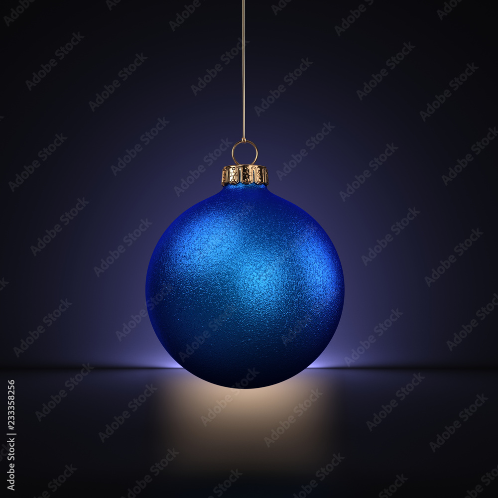 3D Rendering Blue Christmas Ball 3D Rendering Blue Christmas Ball