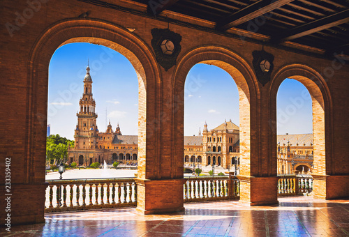 Plaza de Espana  in Seville, Andalusia, Spain