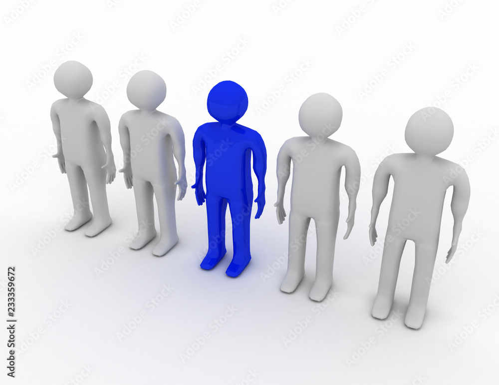 3d human stand crowd . 3d rendered illustration 3d human stand crowd . 3d rendered illustration