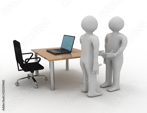 3D white people. Business deal . 3d rendered illustration © andrii
