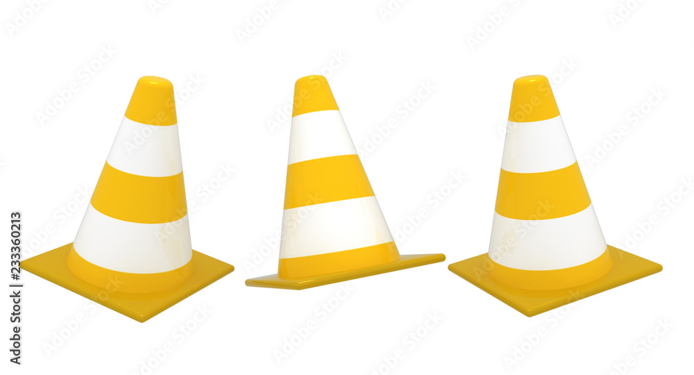 3d traffic cone concept .3d rendered illustration 3d traffic cone concept .3d rendered illustration
