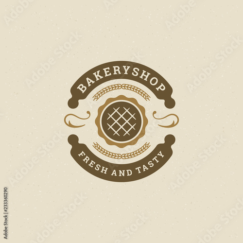 Bakery badge or label retro vector illustration. photo