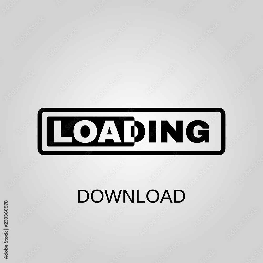 Loading icon. Download symbol. Flat design. Stock - Vector illustration. Loading icon. Download symbol. Flat design. Stock - Vector illustration.