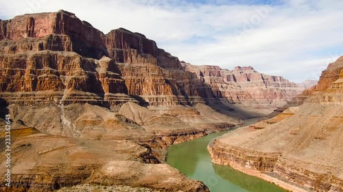 landscape and nature concept - view of grand canyon cliffs and colorado river