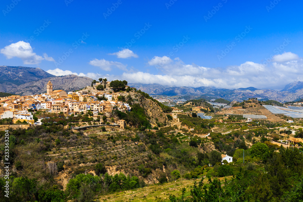 Panorama of the Spanish city of Polop